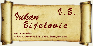 Vukan Bijelović vizit kartica